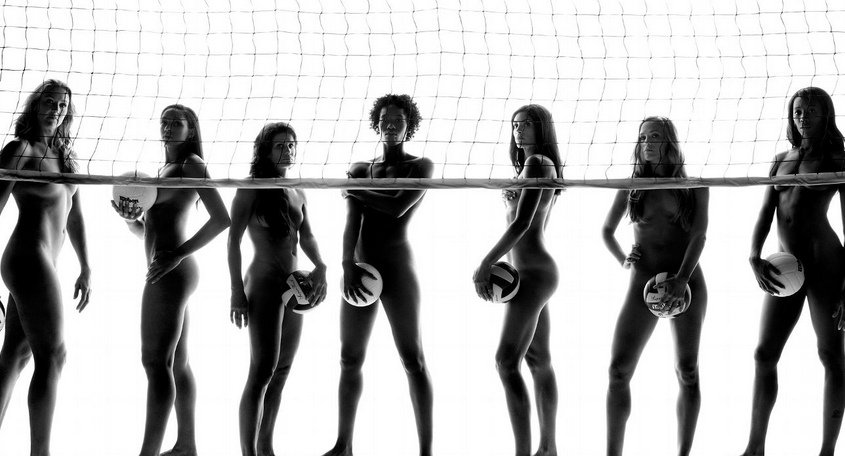 Naked Volleyball Players