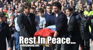 PALLAVOLO: FUNERALI BOVOLENTA, FERETRO PORTATO DA EX COMPAGNI