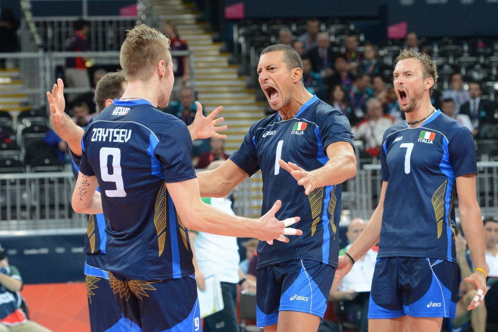 Italy's Luigi Mastrangelo celebrates