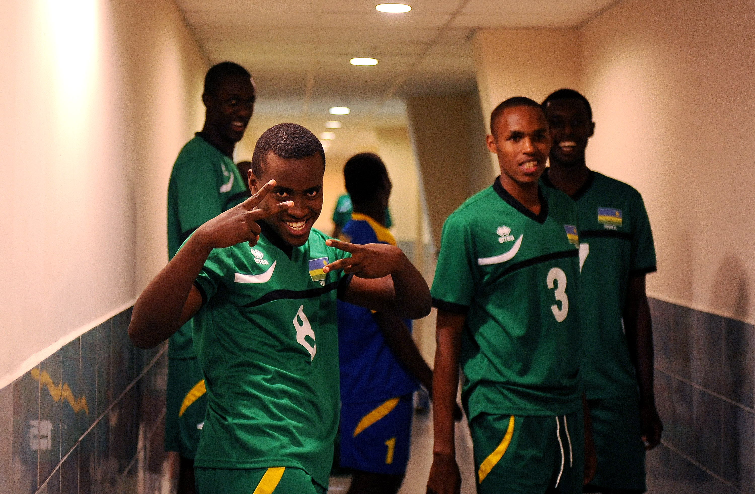 Rwanda's Bonny Mutabazi before start of the match against Canada