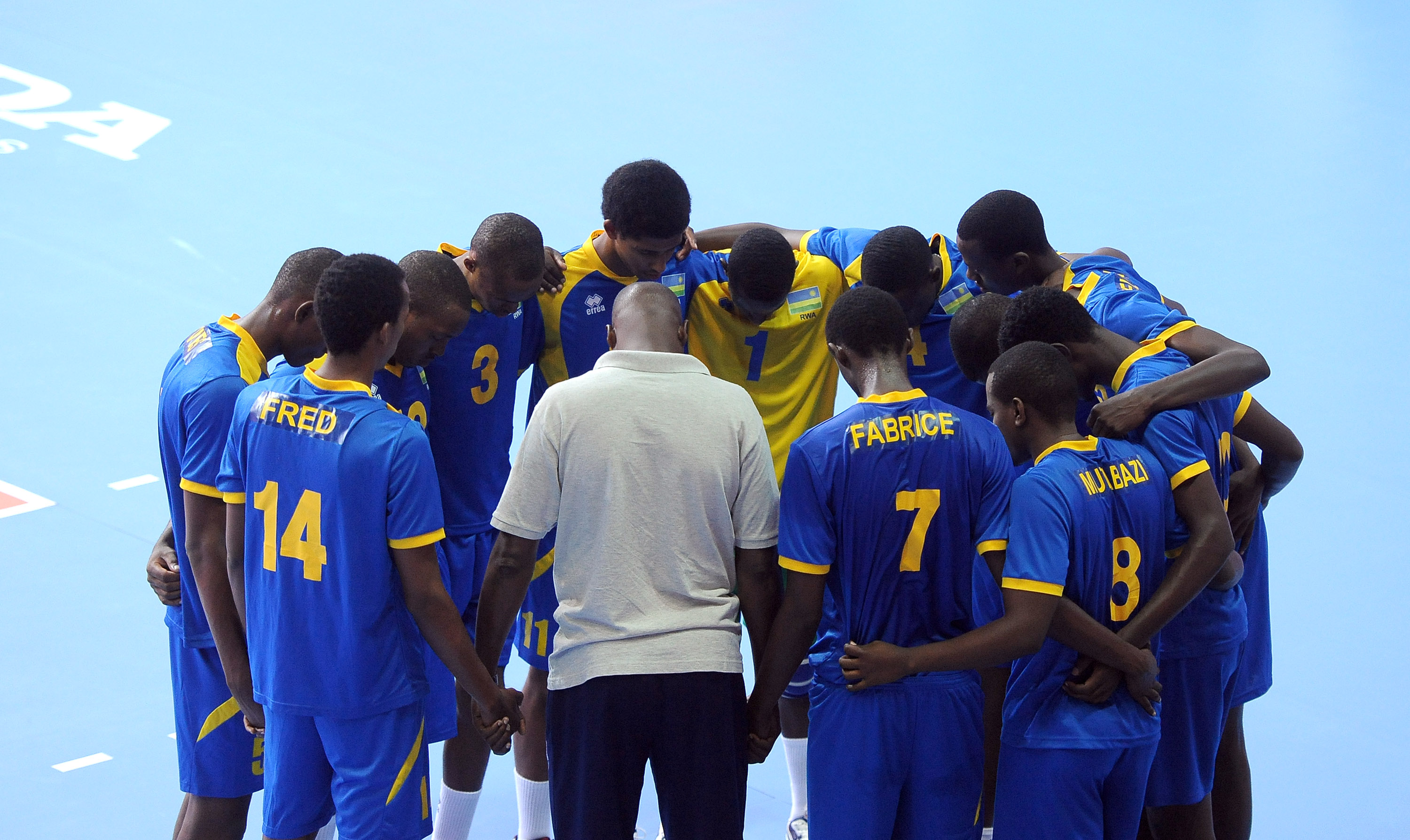 Rwanda team prepares for the match against Tunisia