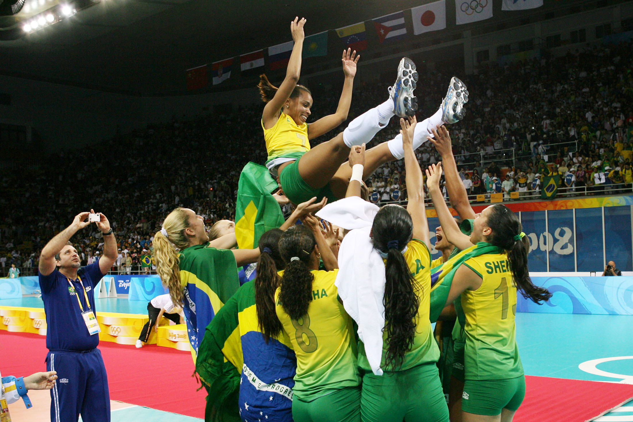 Brazilian team celebrate