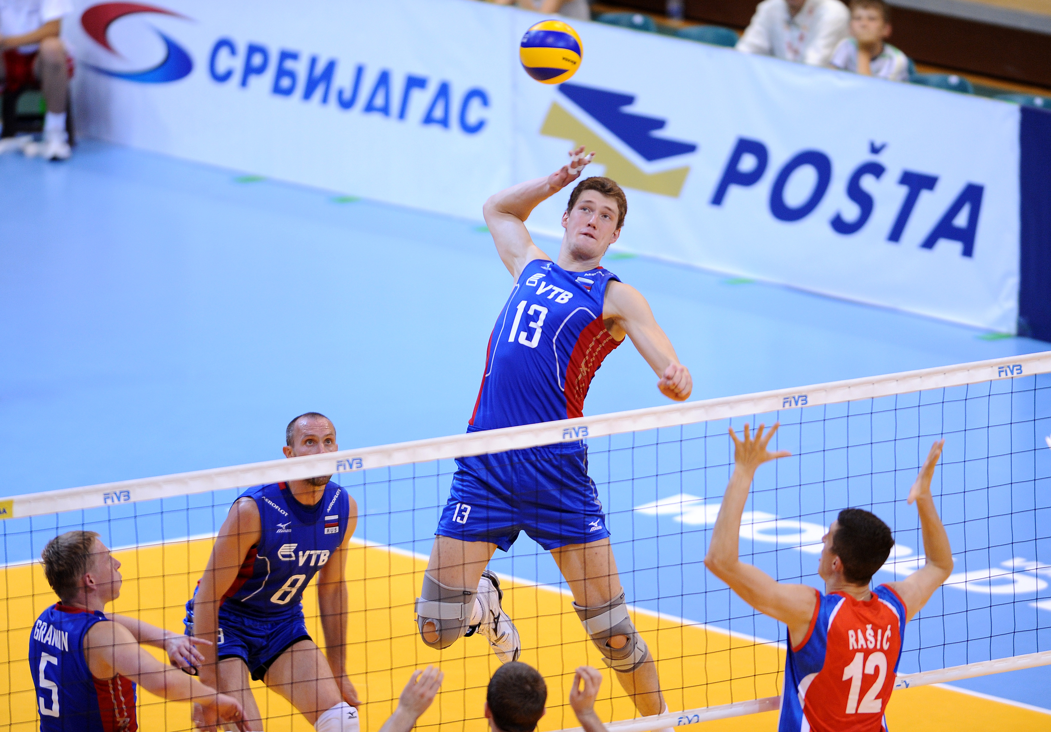 Dmitriy	Muserskiy of Russia ready to score